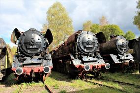 Railway Steam Locomotive old retro