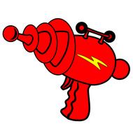 laser gun toy red drawing