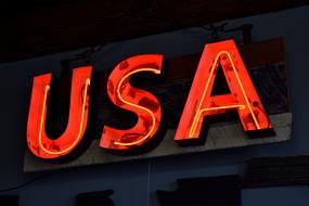 Neon red Light Sign Usa