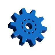 gears function blue drawing