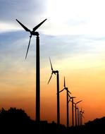 Wind Generator Power sunset