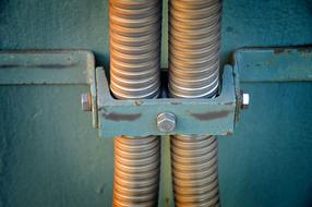 electrical wires in metal channels
