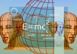 heads of the mannequins and physical formulas