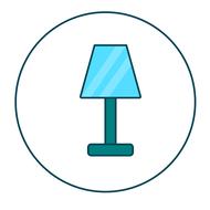 lamp light blue drawing