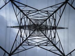 photo of the metal structure of the high-voltage tower