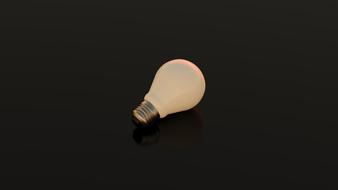 Incandescent white Light Bulb in dark