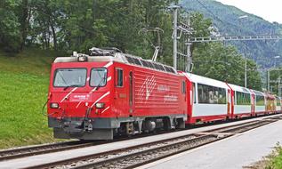 Glacier Express train red