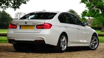 white powerful bmw car