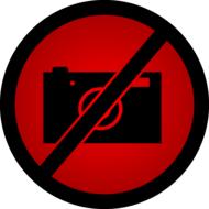 not photos sign red drawing