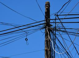 tangled power lines in Vietnam