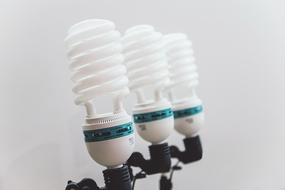 White light bulbs in a row
