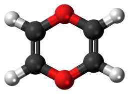 dioxin heterocycle ball stick drawing