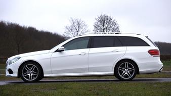 Mercedes-Benz Car white and tree