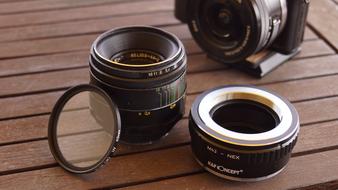 sony camera 5000 and lenses on the table
