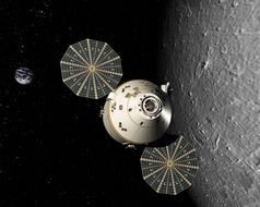 Orion spacecraft with solar panels