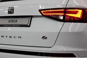 Beautiful, shiny, white Seat Ateca, on the Auto Show Zagreb 2018, in Croatia
