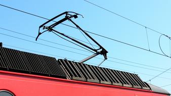 Electric red Locomotive
