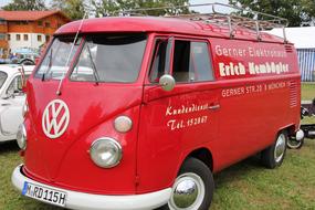 red retro vw bus
