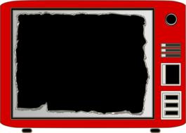painted vintage television set with a black screen