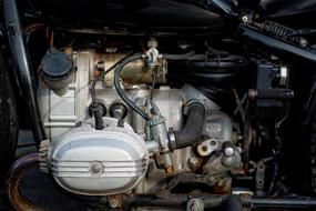photo of the engine of an old bmw car