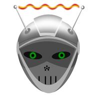 painted robot head with two antennas as an illustration