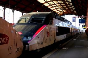 Colorful Tgv 1 team on the railway in France