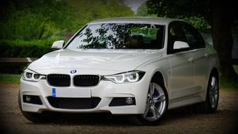speed white Bmw Car