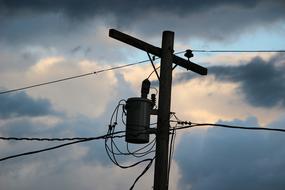 Power Pole in the cloudy twilight