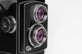 Black Vintage Dual Lens Camera