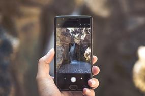 Hand phone waterfall