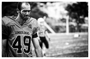 Sport American Football man black and white