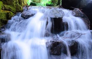 Strong waterfall white forest
