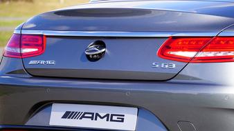 photo of the trunk of a mercedes s63 car