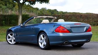blue mettalic Mercedes Car Luxury