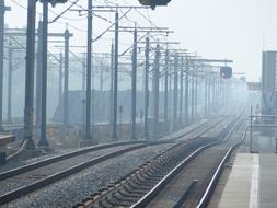 photo of railway tracks at the central station in Amsterdam