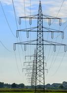 high voltage wires on masts