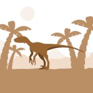 dinosaur tree palm sun drawing