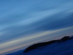 blue sky and snow road
