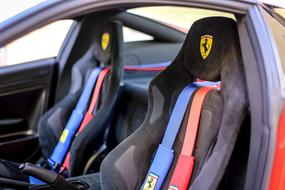 interior of a high-speed car ferrari