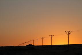 Power Poles orange sunset