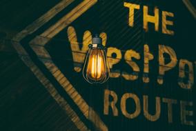 Light Bulb and wood sign