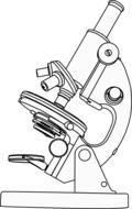 drawn microscope in a coloring book