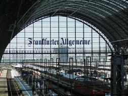 panoramic view of the train station platform in frankfurt am main