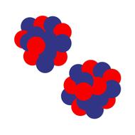 drawn blue-red compound of atoms