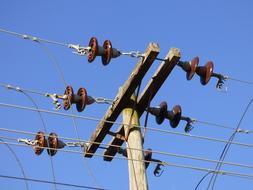 Electricity Power lines blue sky