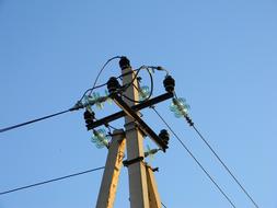 Electricity Wire at blue sky background