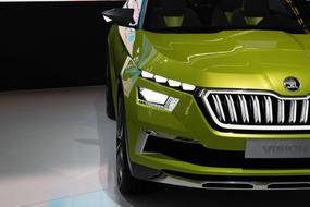 Shiny green and yellow Å koda Vision on the Auto Show Zagreb 2018