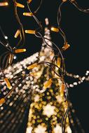 Christmas Lights at dark sky