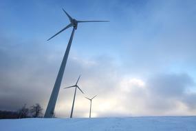Wind Turbines sky blue