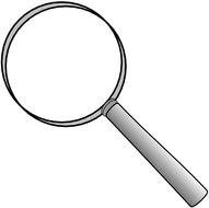 drawn magnifying glass with gray handle on white background